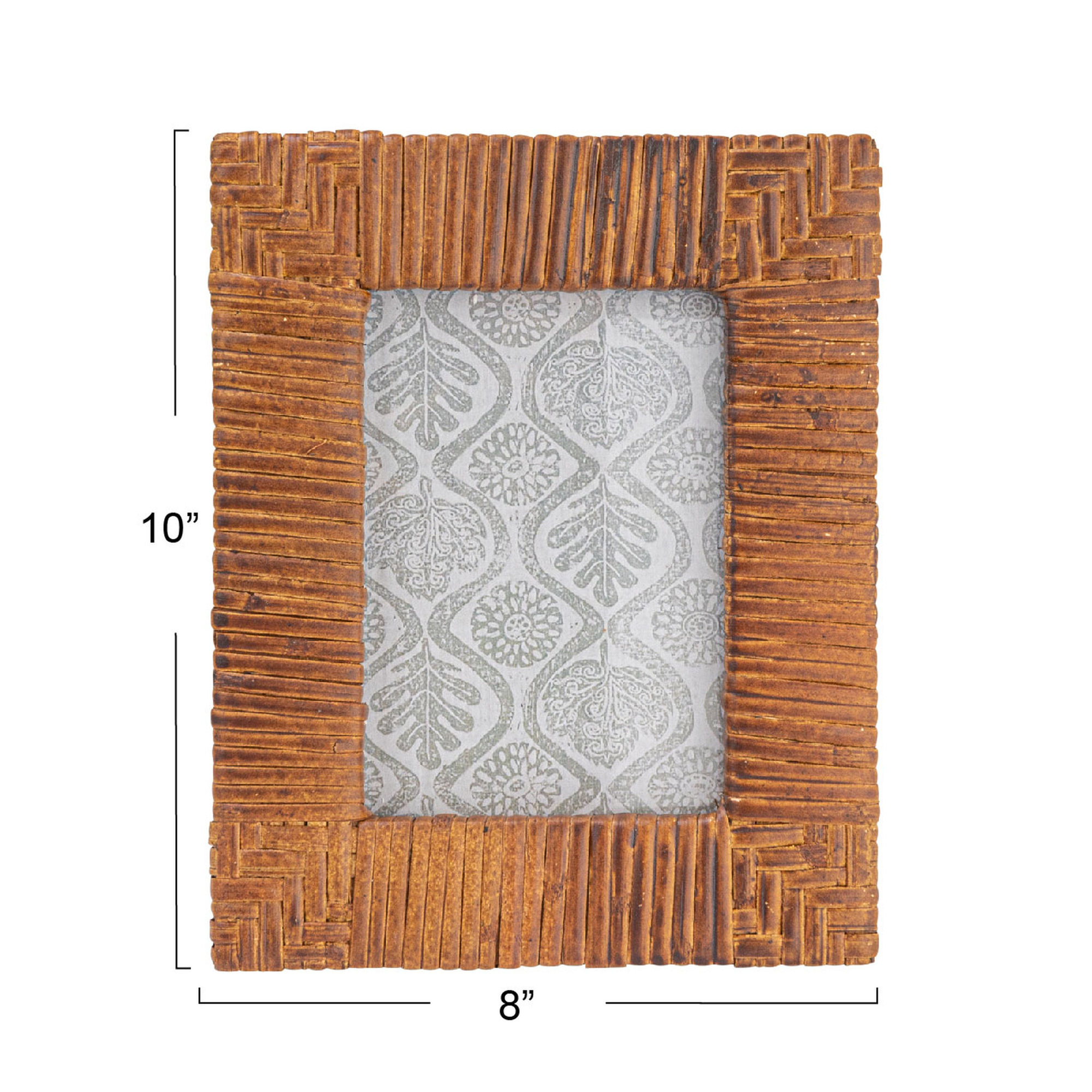 Kitt Wicker / Rattan Picture Frame, Natural Stained, 7" x 5"