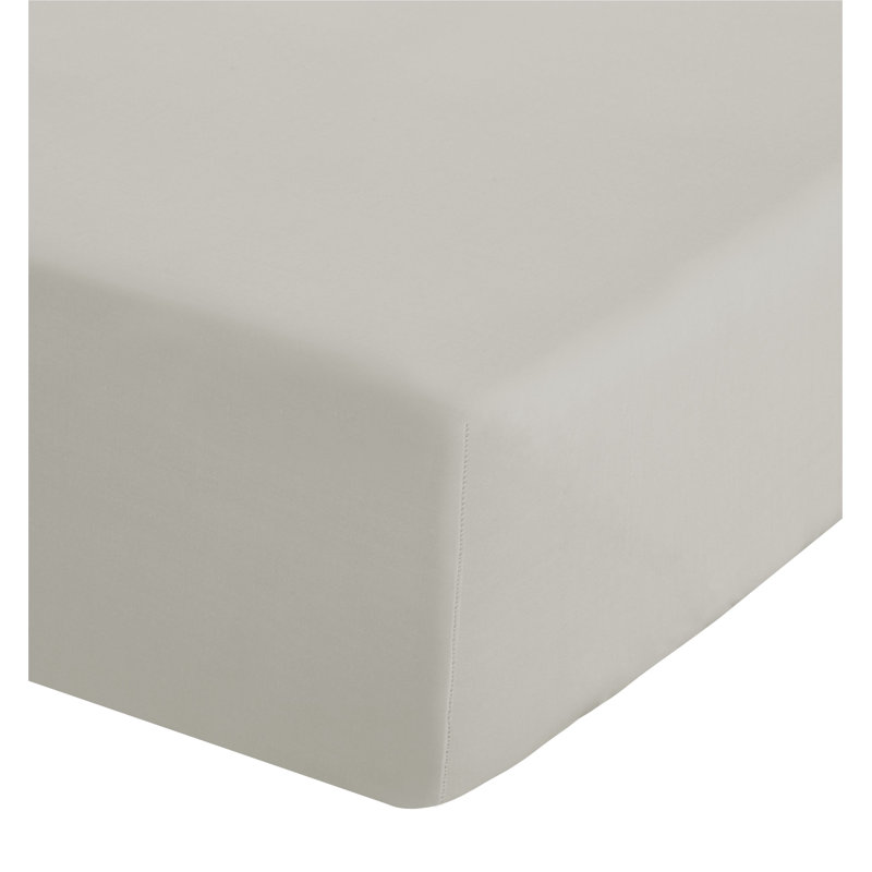 Easy Iron Percale Fitted Sheet, Double (4'6), Cream