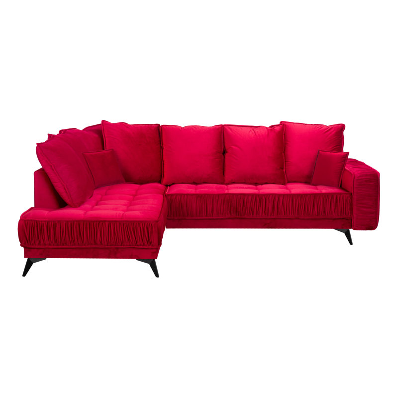 Albara 4 Seater Sofa & Chaise, Left Hand Facing, Red
