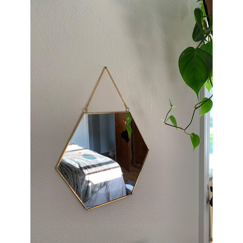 Brass Hexagon Wall Mirror