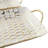 Laudalino Metal Geometric Dot Geometric Decor Gold Tray with White Accents Set