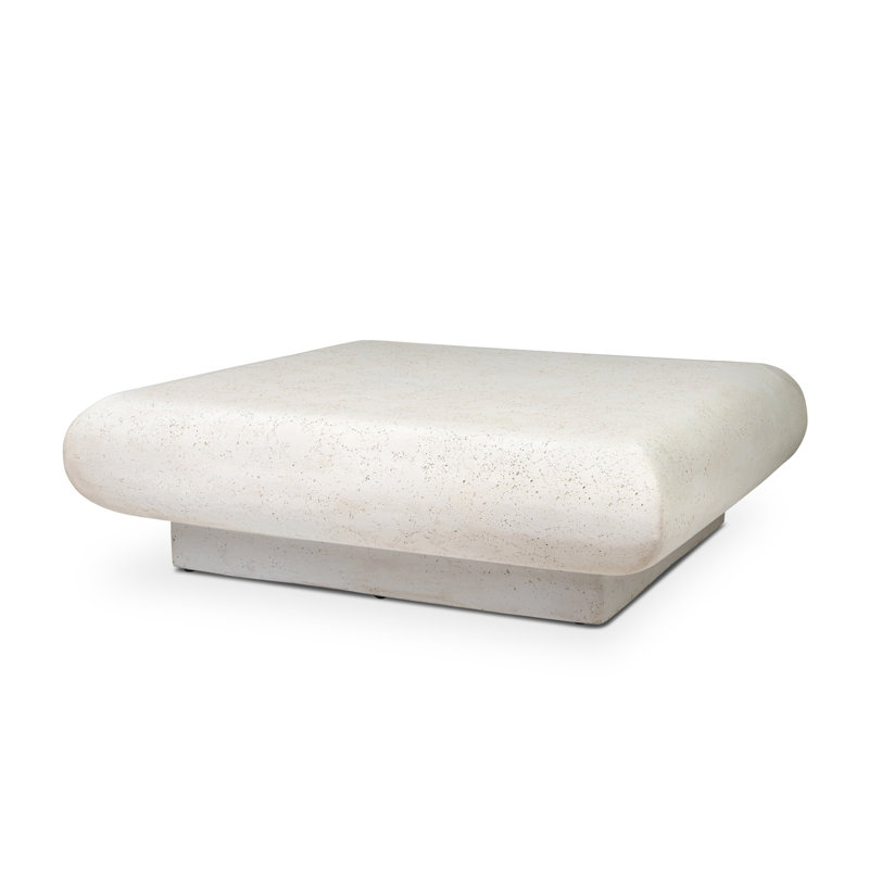 Table basse d'extérieur Ortie - 48 po, Béton blanc