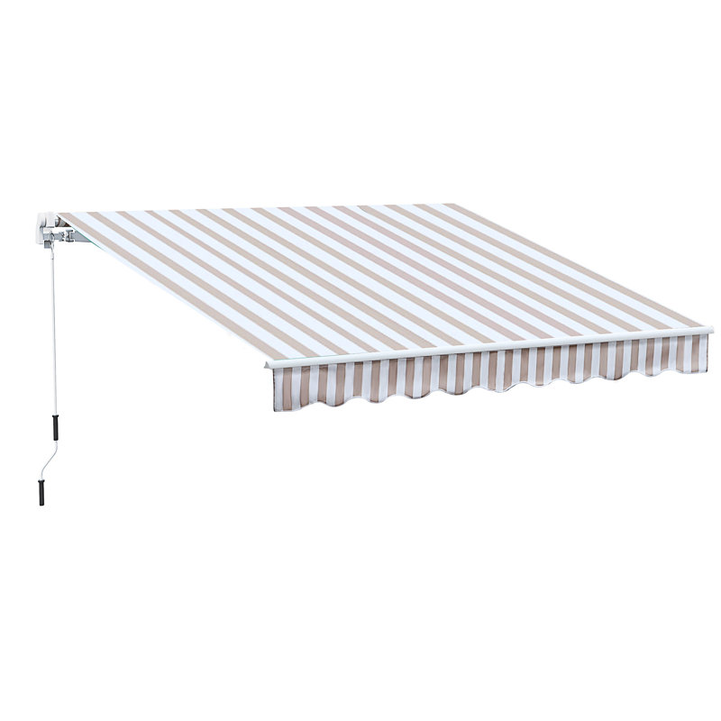 Outsunny 10' X 8' Retractable Awning, 120" W x 96" D, Multicolor