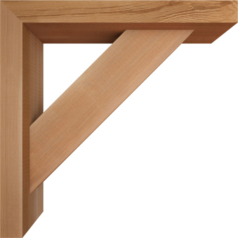 Support de bloc traditionnel avec entretoise décalée, 16 x 16, Cèdre rouge occidental de l 3 1/2 po (lisse)