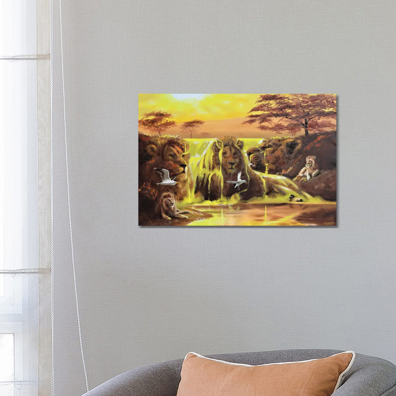 Lion Around by D. "Rusty" Rust - Gallery-Wrapped Canvas Giclée on Canvas, Canvas, 66.04 cm H x 45.72 cm W x 1.91 cm D