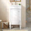 Armoire de salle de bain de style français 18 po avec rangement, solution pour petit espace avec lavabo en céramique, tablette réglable, charnières à fermeture en douceur