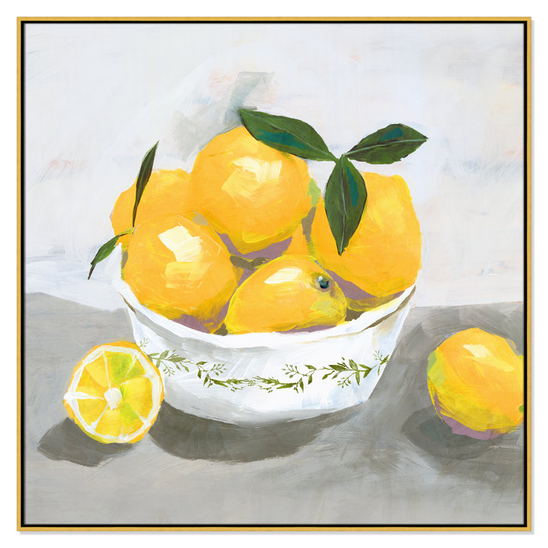 Lemons by Isabelle Z, 46.5" H x 46.5" W x 2" D, Gold Framed Canvas