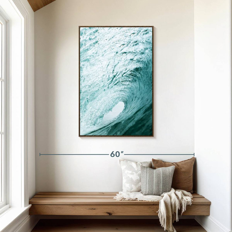 Tube ondulé, 29 po x 43 po, Cadre flottant noyer