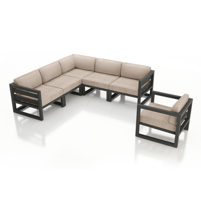 Avion 6 Piece Sectional Set - Black