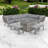 GREY FRAME 8 SEATER - 6pc corner lounging set 