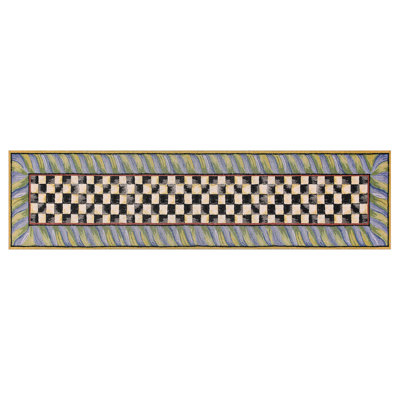 Courtly Check Purple & Green 2'6" X 10' Washable Runner
