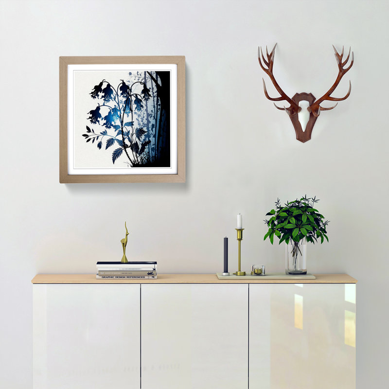 Bluebell Silhouette - Framed Print, Oak
