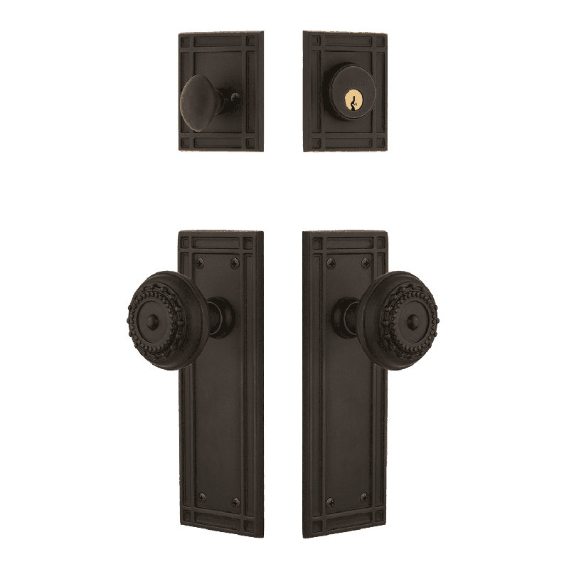 Nostalgic Warehouse Mission Entry Set with Meadows Knob, Oil-Rubbed Bronze, 2.375