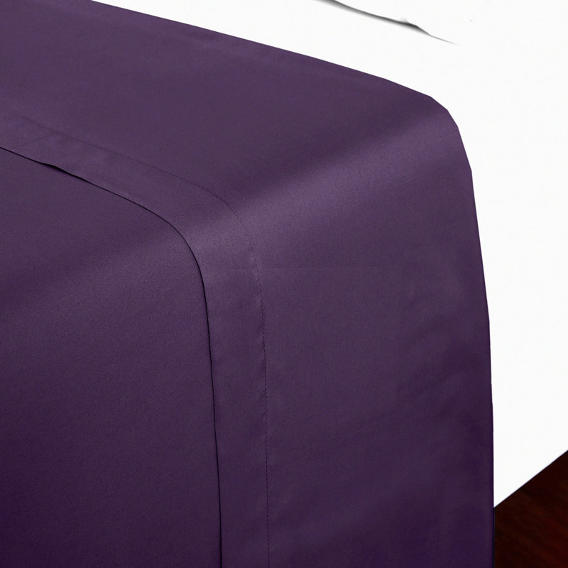 LuxuryCool Queen Size Flat Sheet - Iconic Collection Bedding - Hotel Softness - Easy Care - Wrinkle, Fade, Stain Resistant - Purple Queen Sheet