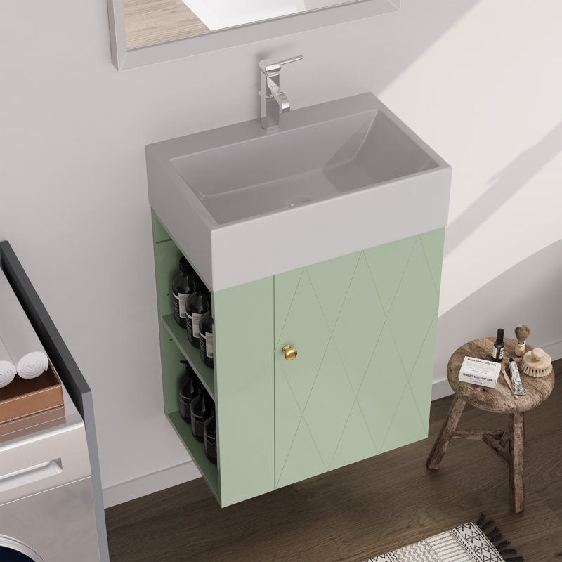 Meuble-lavabo simple, Vert