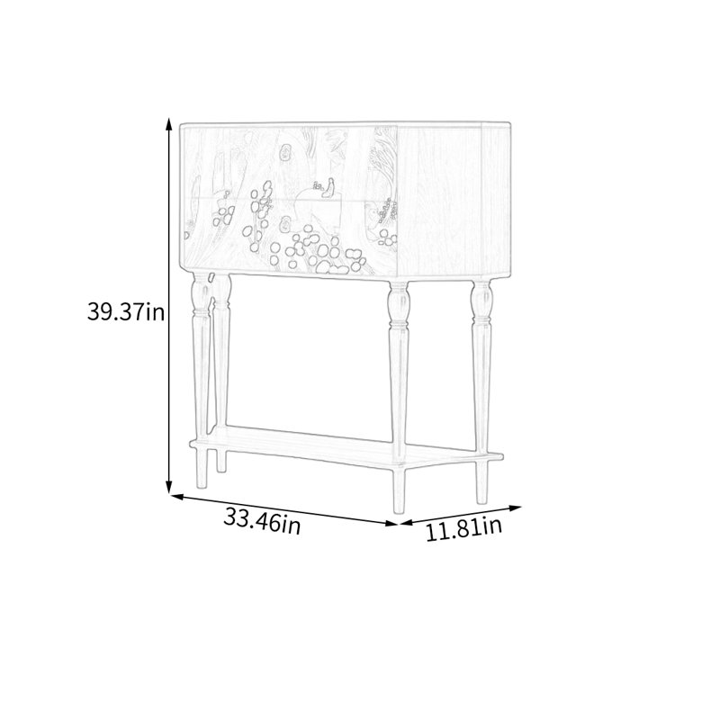 Armoire de rangement robuste avec tiroirs en bois massif, Noyer