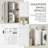 67" Narrow White Cabinet — Adjustable Heights & Compact Grace for Tight Spaces