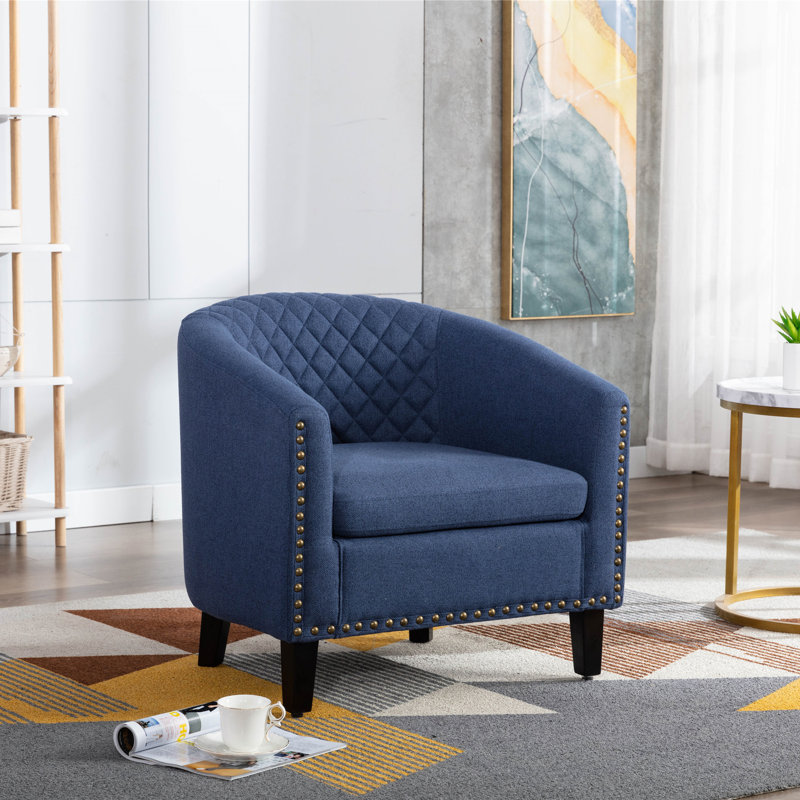 Fauteuil demi-tonneau large, Microfibre/microsuède brun