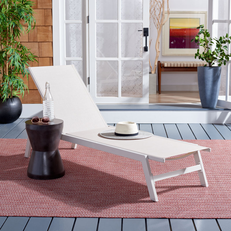 Caela Outdoor Chaise Sunlounger, Beige
