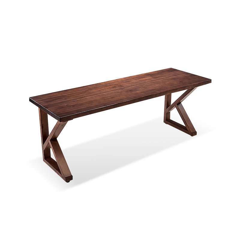 Bureaux rectangulaires en bois massif noyer, H 29,53 po x l 86,61 po x P 27,56 po