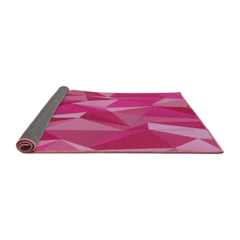 Tapis rose tissé à la machine, Carré 6 pi