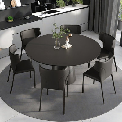 Ensemble de table de salle à manger moderne et minimaliste noir