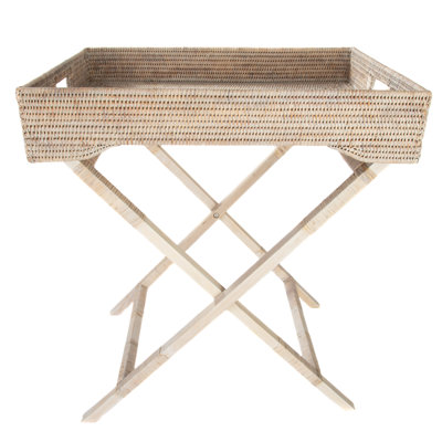 Table de bout avec plateau en rotin Artifacts