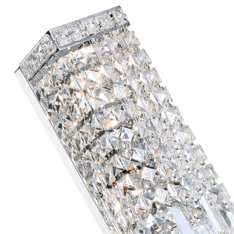 Marnell Chrome 5" Wide Wall Light for Hallway, 2-Light Crystal Sconce with E12 Bulb Base – LED Compatible, Versatile for Entryway & Bathroom, BACL Certified