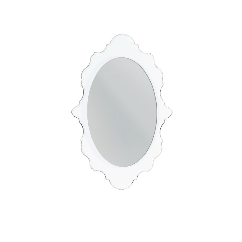Mccants Wall Mirror with Shelves, White, 254 cm H x 162.56 cm W