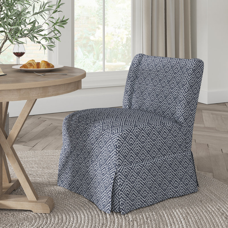 Averykate 28'' Wide Slipcovered Chair with Wingback, Gray Geometric