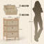 Minimal Bamboo Framed Storage Chest with Fabric Drawers, Cream Slim Dresser for Small Spaces