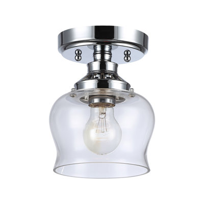 Zarach 1-Light Semi-Flush with Clear Glass