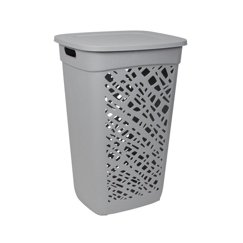  Panier à linge incassable en mosaïque incassable 60L - gris foncé, design élégant, fabriqué en France, Gris foncé