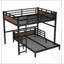 Lit superposé et lit mezzanine en métal polyvalent, conception séparable avec barrière de sécurité renforcée pour une flexibilité et une optimisation de l'espace maximales.-1633469073