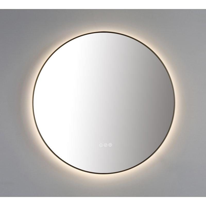 Shell LED Mirror, 29.52" x 29.52", Gold, Round