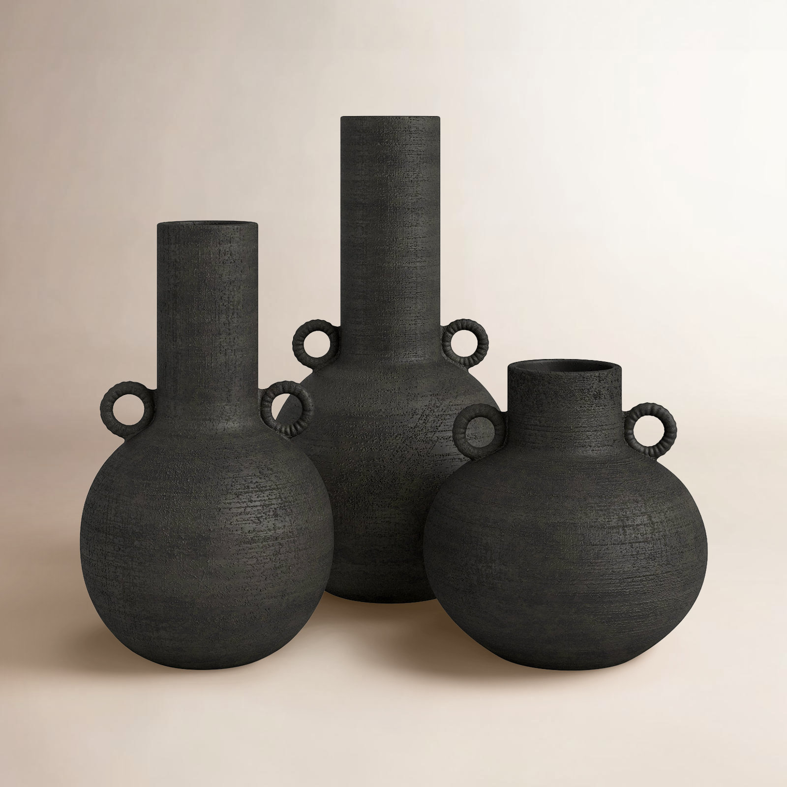 Iyanna 15'' Ceramic / Porcelain Table Vase, Black