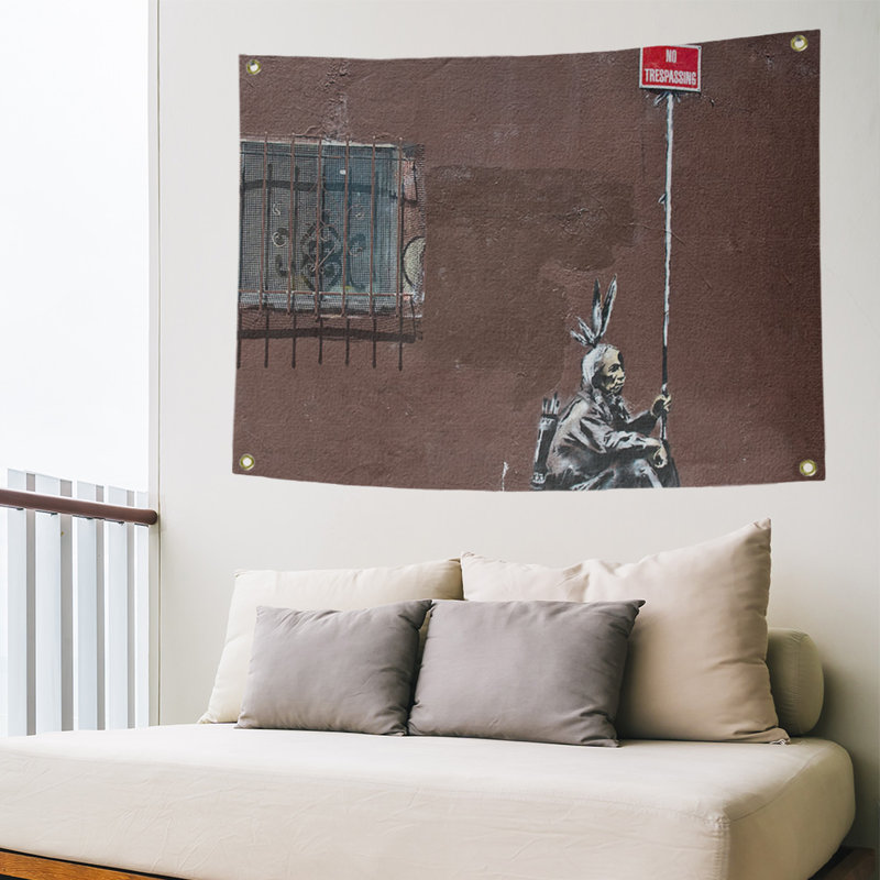Tapisserie en polyester pas de transfert forcé, H 59 po x l 80 po x P 1 po