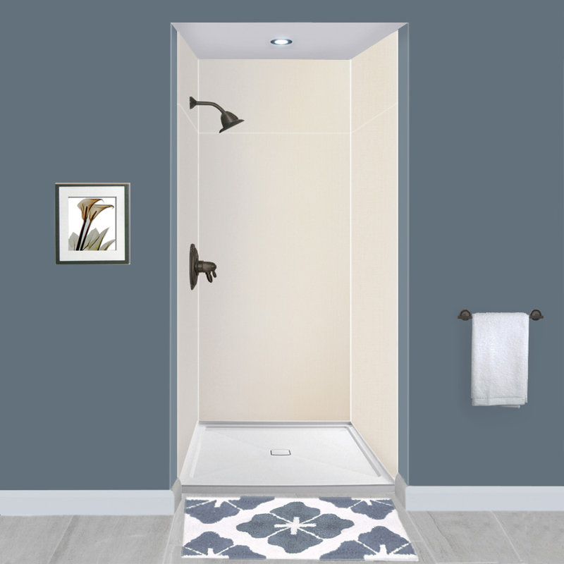 Expressions 6 Panel Shower Wall, Cameo, 96" H x 48" W x 48" D