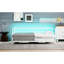 Lit de jour simple en métal blanc avec lit gigogne à DEL et pliable, lit de style industriel, supports de lit de support stable sur lit gigogne-1890703020