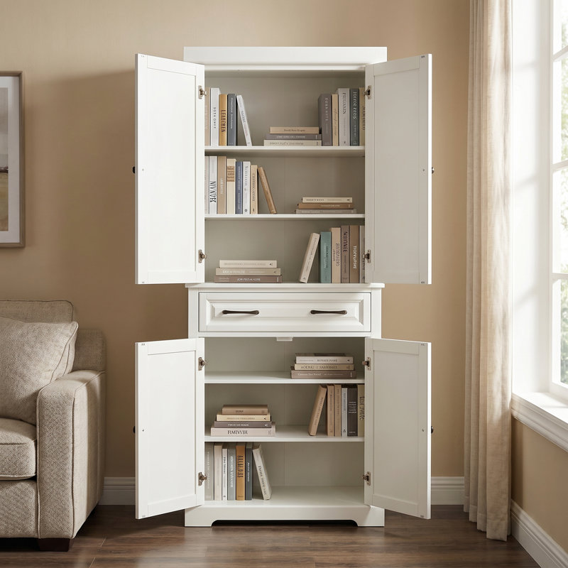 Armoire de rangement pour garde-manger de 71 pi avec tiroir et tablettes réglables, portes magnétiques et conception anti-basculement