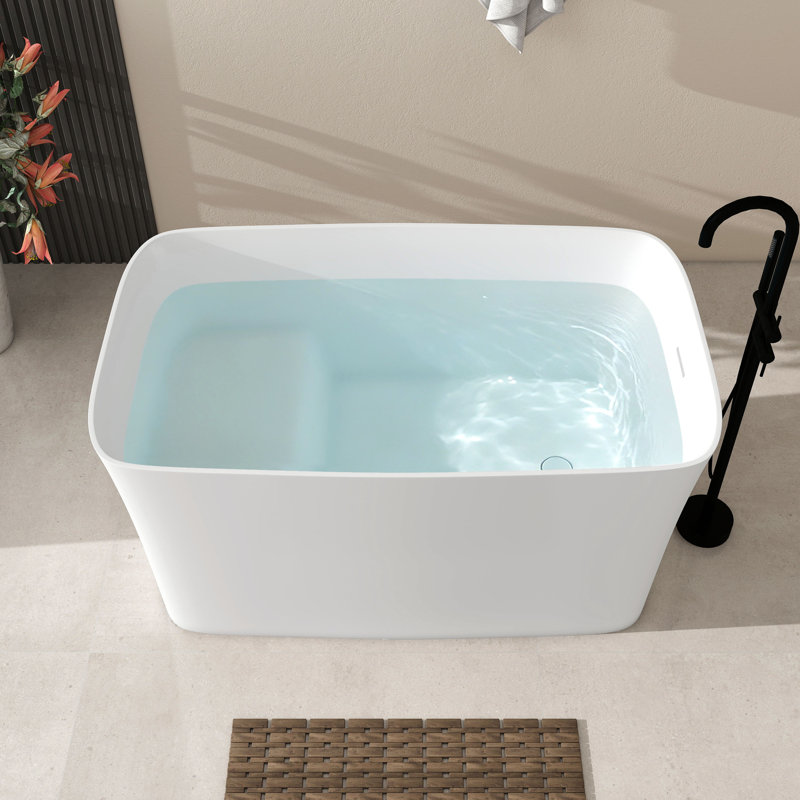 Baignoire de trempage autoportante avec siège de 47,24 po x 27,56 po