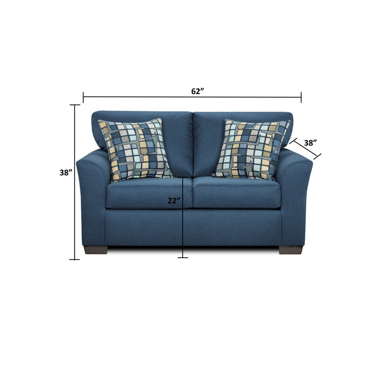 Weekapaug 2 Piece Foam Living Room Set, Blue