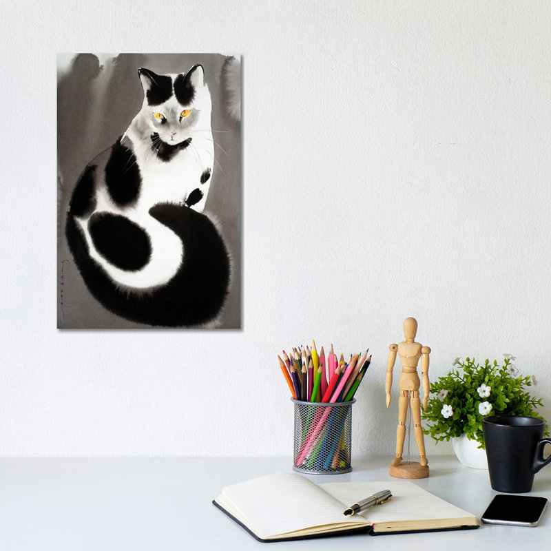 Kitty Pose 1 Piece Wrapped Canvas Wall Art