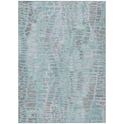 Machine Washable Indoor/Outdoor Jozwiak ACN2382 Circles Rug