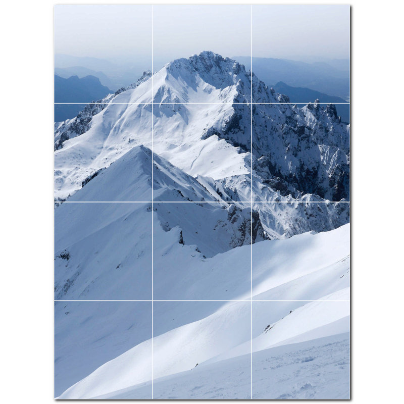 Murale décorative en céramique 12 po x 12 po Mountains Photo