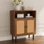 Armoire décorative Boho avec portes doubles, petit buffet autoportant pour couloir, salle de lavage, cuisine, salle à manger, vestibule (noyer)