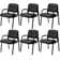 Chaise de conférence empilable en cuir 22,24 po avec structure en métal et 6 chaises