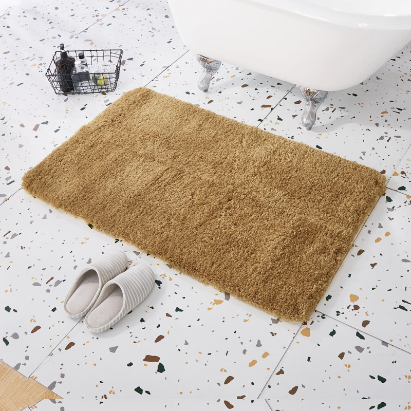 Mirrabooka Non-Slip Bath Rug, 24" W x 36" L, Khaki