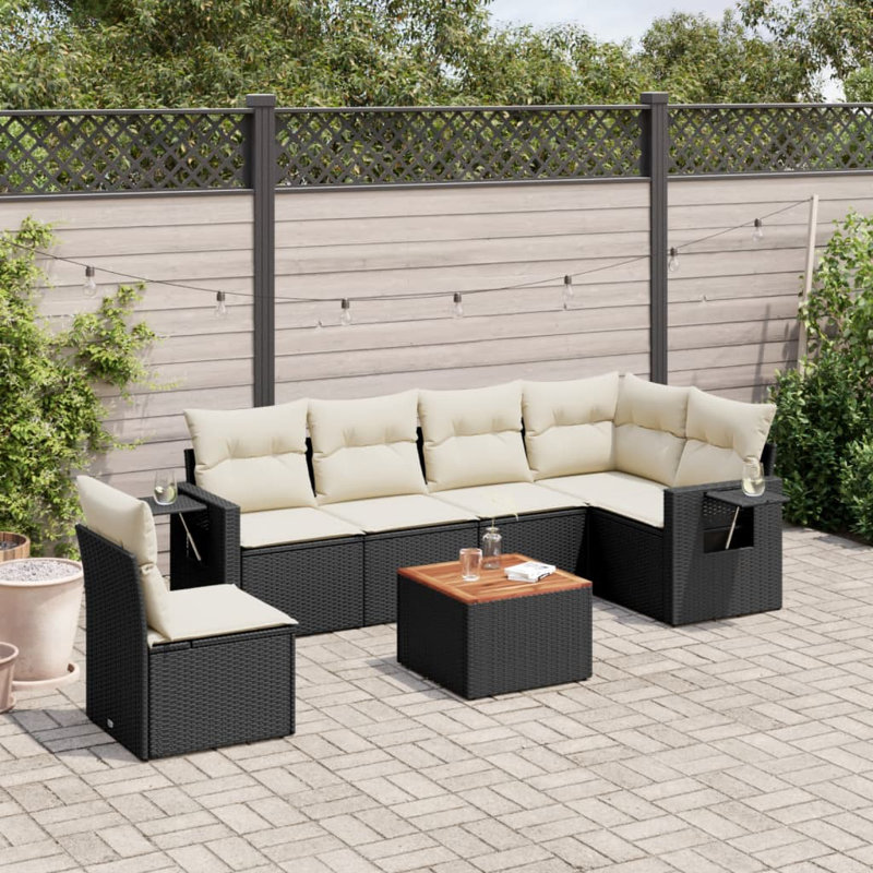 Ensemble de canapé de patio avec coussins 7 pièces Vidaxl