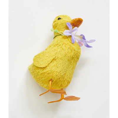 Ensemble de 2 canards jaunes 5 po en sisal de Pâques